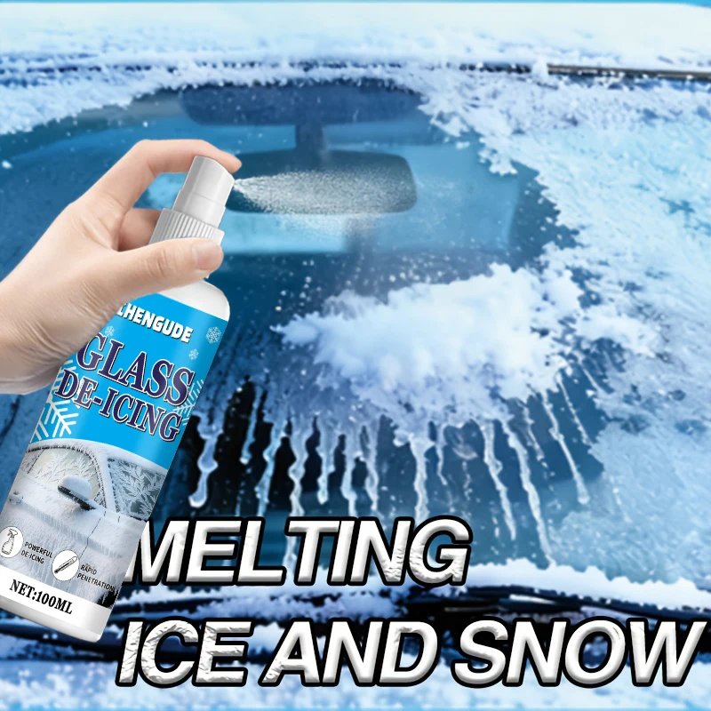 Multi-Functional Ice Melting Agent, Quickly Melts Snow and Ice, Snow Melting Agent De-Icing Spray, Suitable for Various Vehicle Types, Dual-Use for Home and Business, Safe, Gentle, Easy to Use