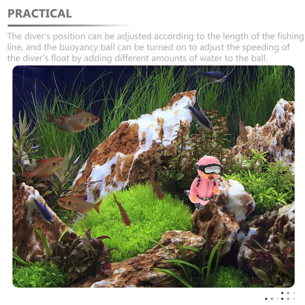 

4pcs Aquarium Divers Floating Fish Tank Ornaments Water-Resistant Decorative Diver Figurines For Home Aquarium Vivid Color