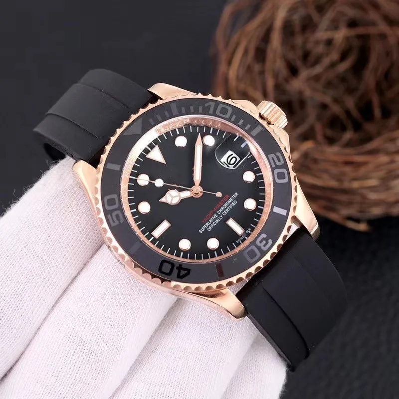 2025 Men's Automatic Mechanical Watch Luminous Waterproof 50M Rubber Strap Sapphire Crystal Business Casual Self-Winding