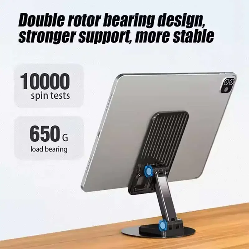 

EOENKK 360 Rotation Portable Folding Tablet Phone Holder Adjustable Aluminum Metal Support Kickstand Stand for Ipad Phone Stand