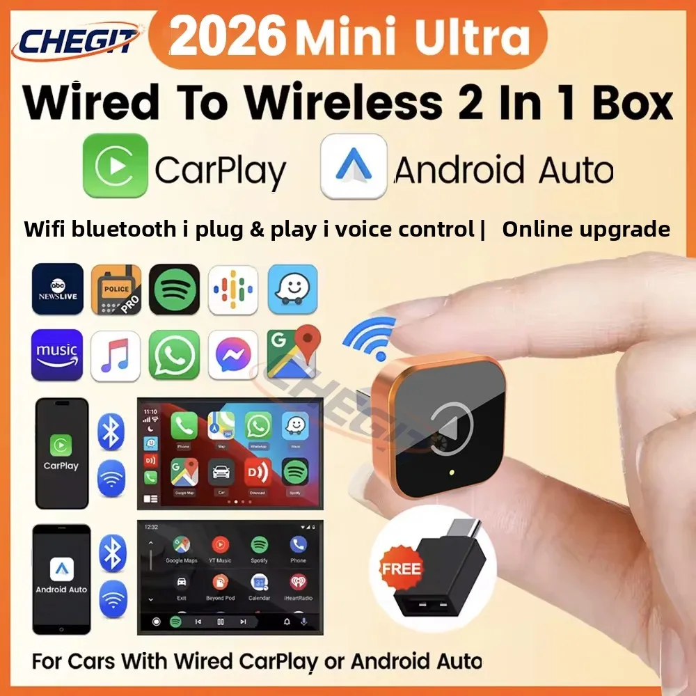 

НОВЫЙ 2в1 беспроводной CarPlay Mini Android Auto Box Plug & Play автоматическое подключение совместимо с 99% автомобилей для автомобильного радио for VW Toyota Nissan Honda Ford Benz