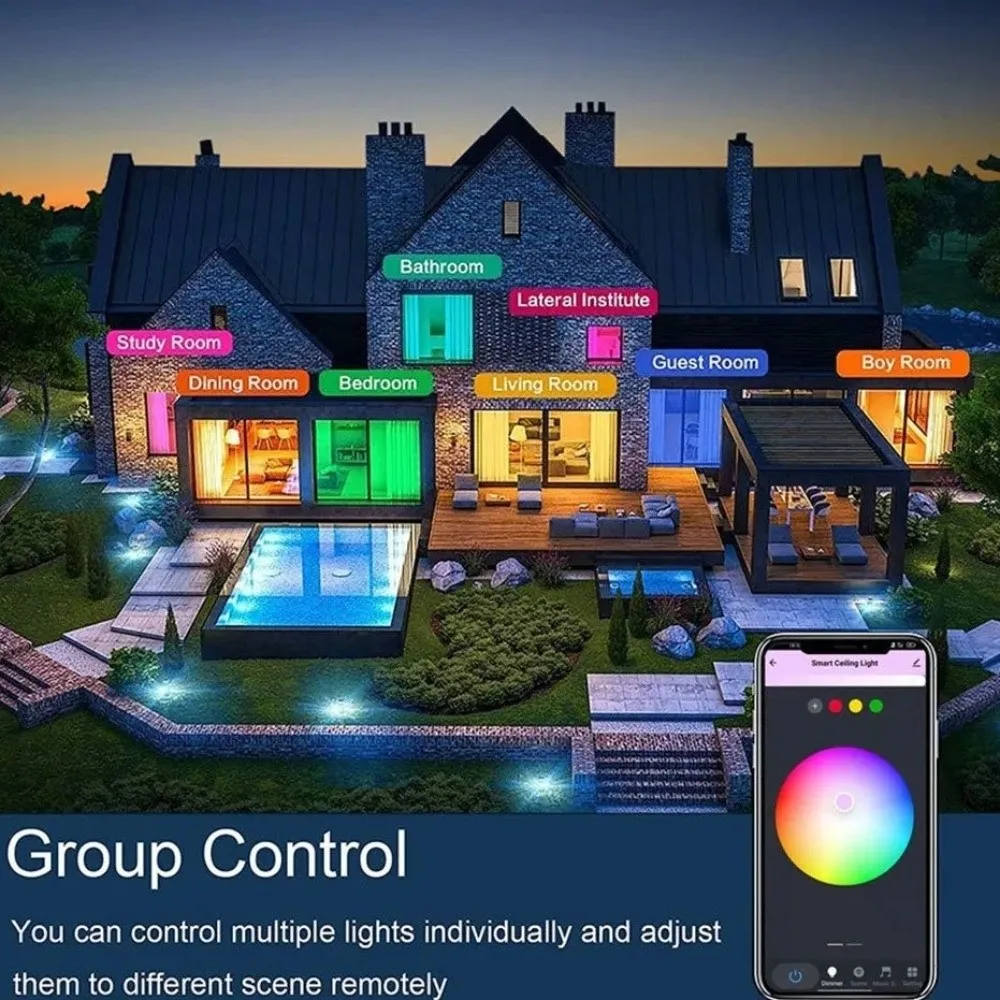 

24W Power Tuya Smart WiFi Ceiling Light 220V Voltage Dimmable Function Smart LED Ceiling Light WiFi Connectivity