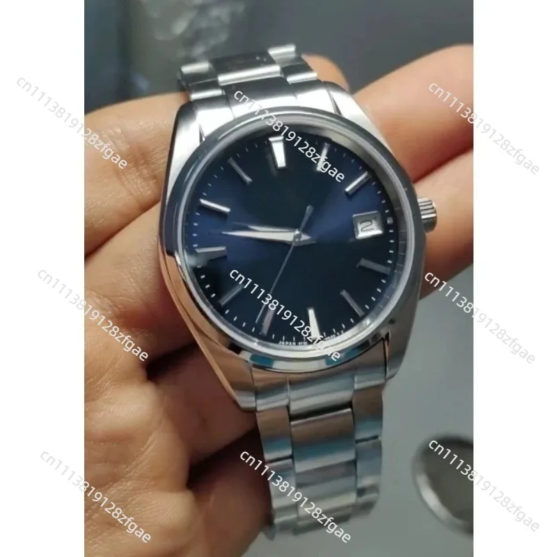 SBGP013 quartz steel belt watch formal wear casual simple blue plate sapphire five-sided polished pointer calendar steel belt view 2