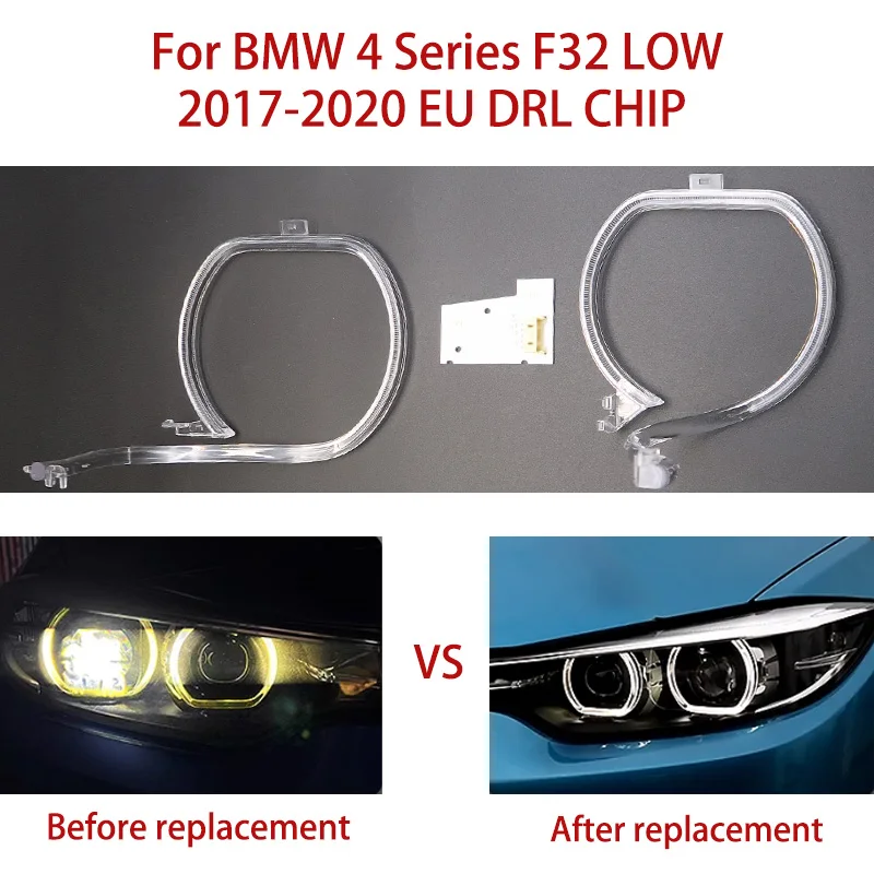

Автомобильные дневные ходовые огни для BMW 4 серии F32 2017-2020 LOW EU Angel Eye White Light Автомобильный DRL CHIP Балластный светильник Направляющая полоса