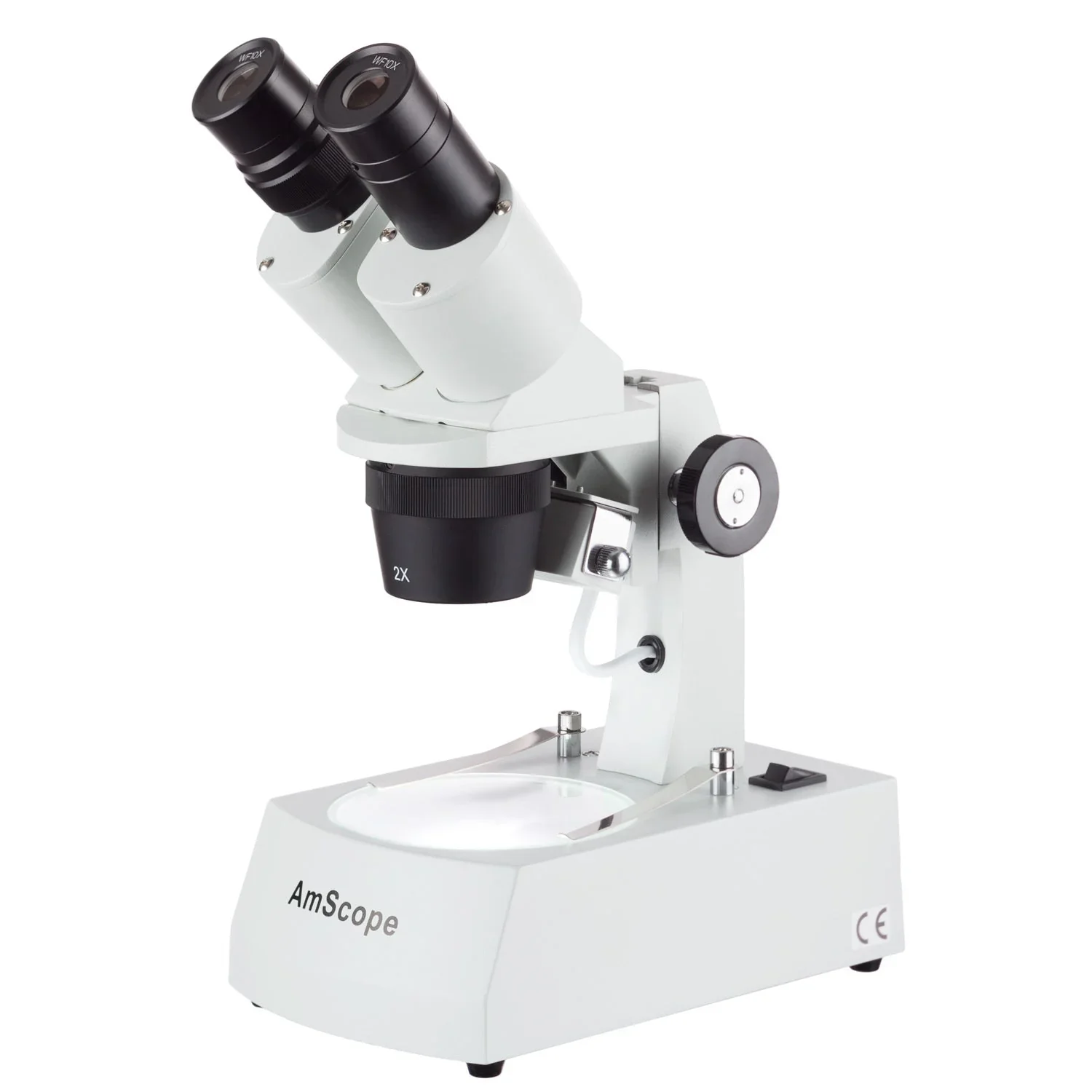 

AmScope Compact Multi-Lens Binocular Stereo Microscope 20X-60X on Metal Track Stand+Top&Bottom Halogen Light