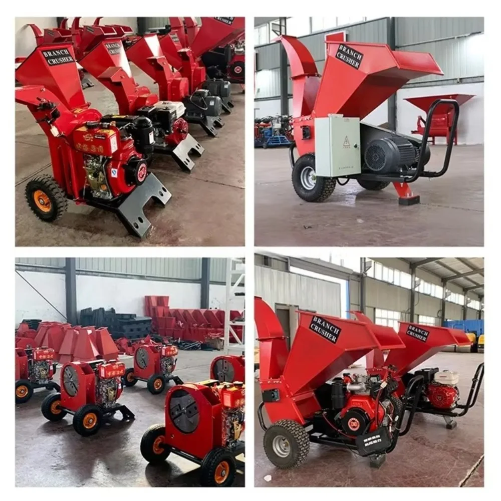 Branch Grinder Garden Small Mobile Grape Branch Fruit Tree Wood Weed Crusher Plastic Crusher Feed Machine