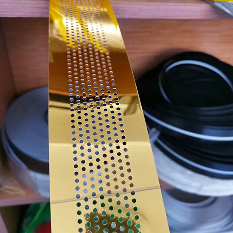 Gold/Silver/Black 80mm x 100m Side Light Channel Letter Strip with Holes - Perforated Aluminum Coil for Illuminated Sign Making