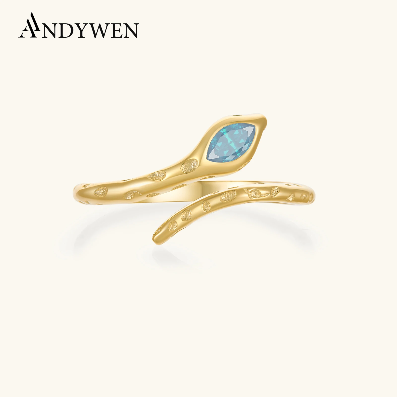

ANDYWEN 100% 925 Sterling Silver Gold Marqulse Zircon Resizable Ring Women Luxury Fine Jewelry 2024 Crystal Jewels