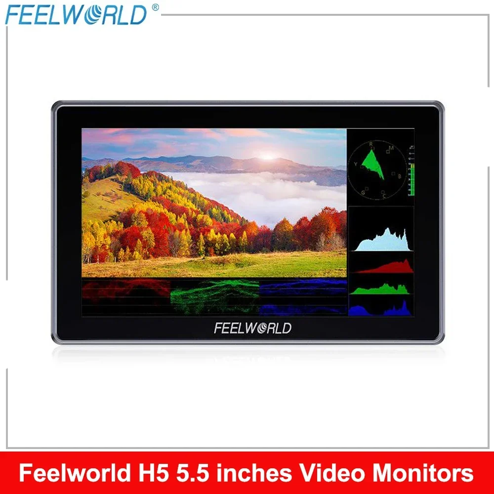 NEW FEELWORLD H5 5.5 inch 1200nit monitor 12G SDI HDMI-compatible 2.0 Camera Field Monitor High Brightness Touchscreen