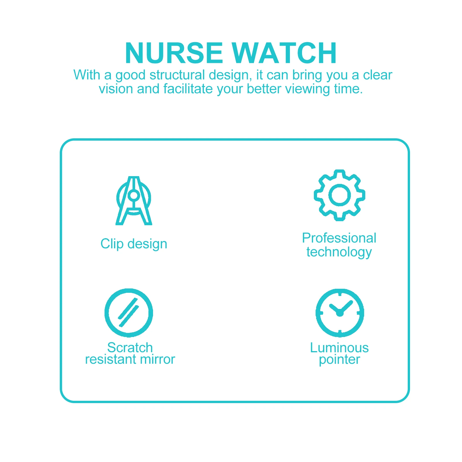 

Quartz Nurse Watch Durable Beautiful Practical Professional Technology Clip Clothes Pocket Collar Firm Buckle Nurses Doctors