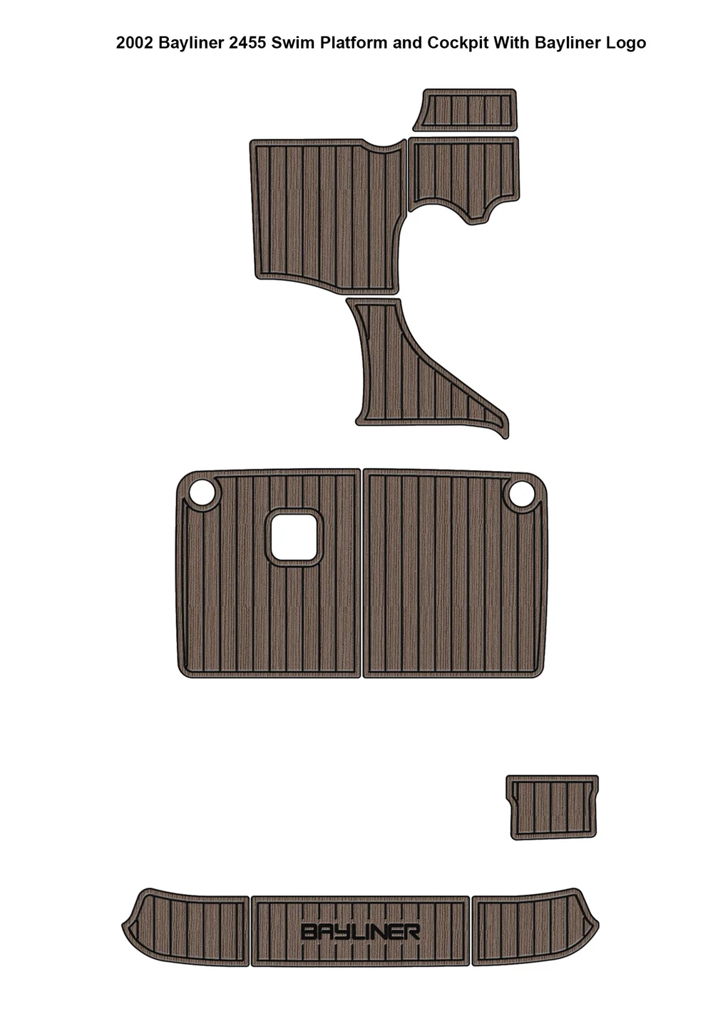 

2002 Bayliner 2455 Swim Platform Cockpit Boat EVA Foam Teak Deck Floor Mat SeaDek MarineMat Gatorstep Style Self Adhesive KYSV2