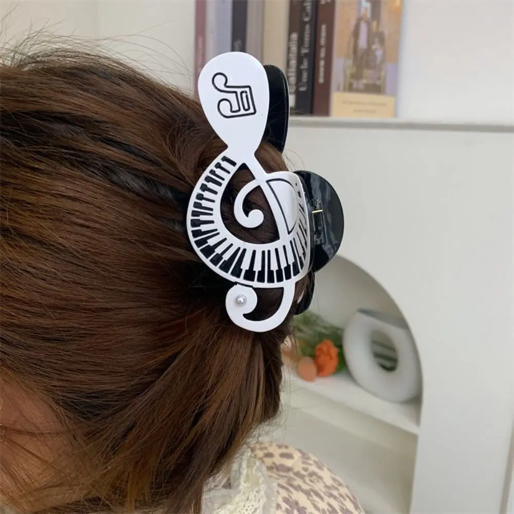 

Cute Acetic Acid Acetate Guitar Hair Claw Video Tape Piano Music Hair Clip Hair Accessories Sax Big Shark Clip Female