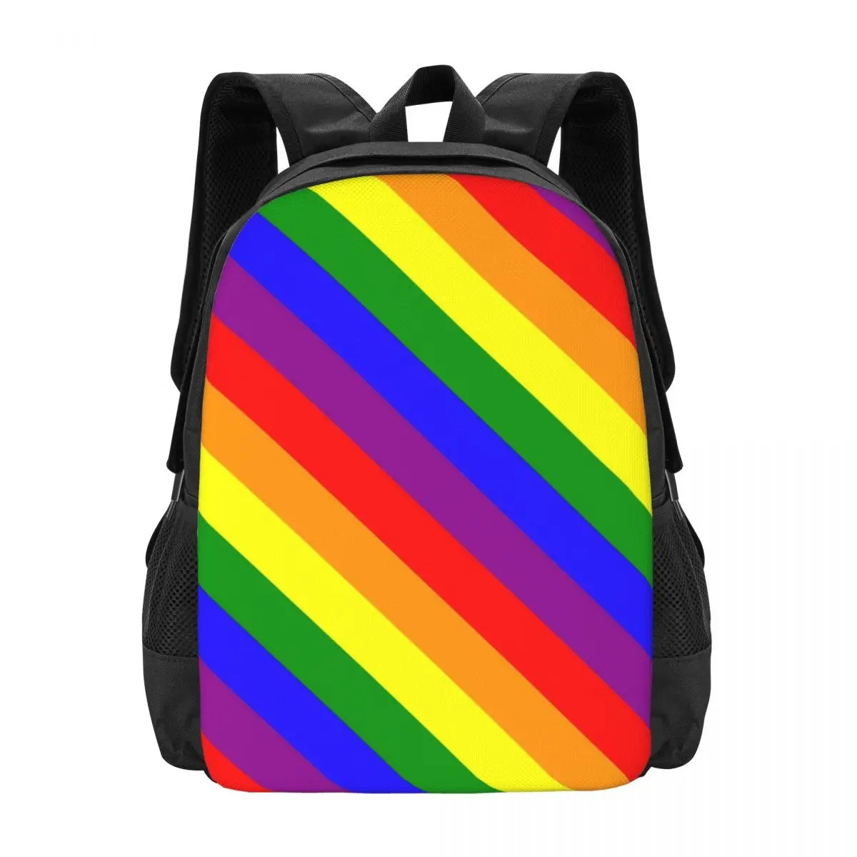 

Радужный рюкзак с флагом, рюкзаки для путешествий с красочными полосками, мягкие школьные ранцы на заказ для подростков, повседневный рюкзак