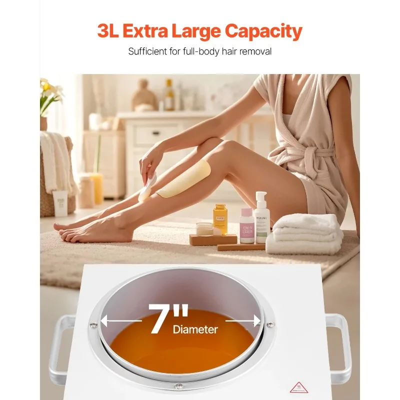 

SucceBuy Single Wax Warmer 3000ML 300W Professional Wax Warmer Adjustable Electric Waxing Heater Pot for Home Use