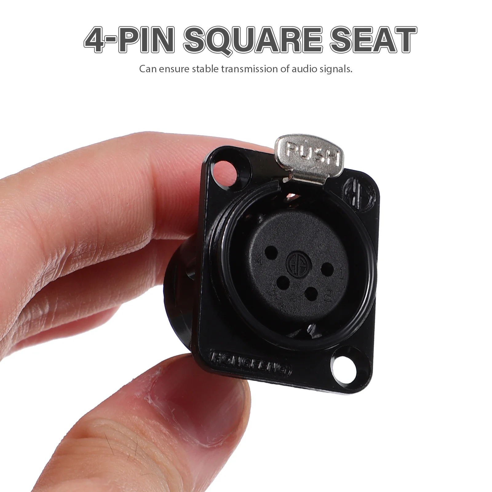 

4pcs Metal XLR Connectors Black Panel Mount 4 Pin Female Jack Socket Microphone Accessories Speaker Audio Equipment