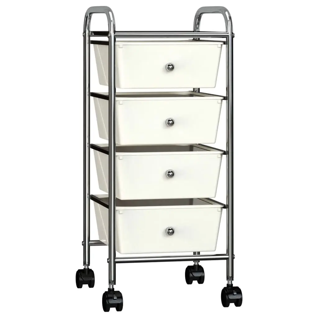 

4-Drawer Mobile Storage Trolley White Plastic