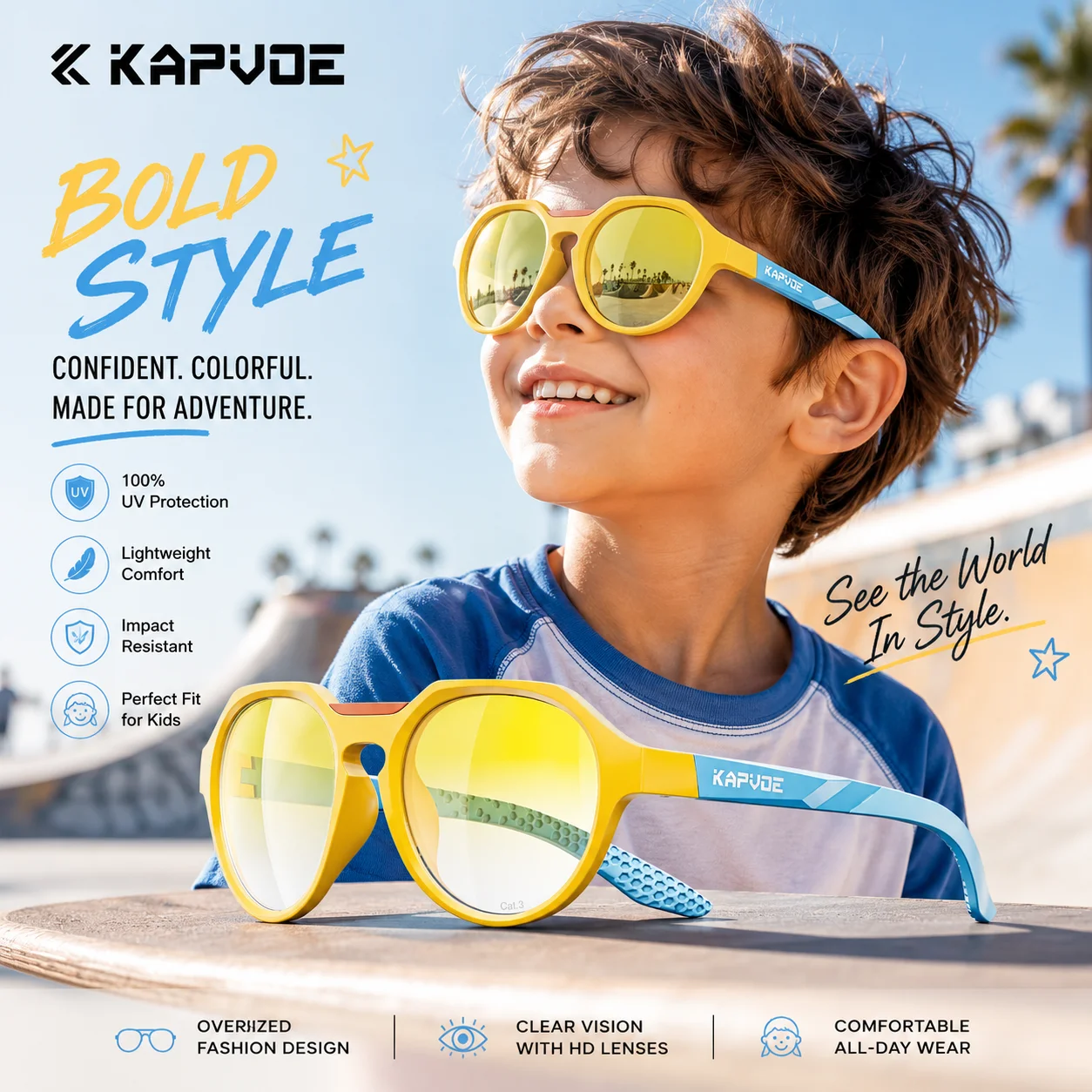 Kapvoe Mädchen Sonnenbrille Kinder Sport im Alter von 8–15 Baseball Laufen Kinderbrille Radfahren UV400 Sport Reiten Fahrradbrille Fahrrad
