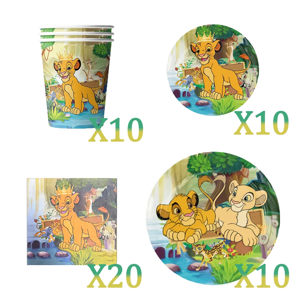 König der Löwen Simba Geburtstagsdekoration Partyzubehör Cartoon-Becher Teller Servietten Tischdecke für Kindergeburtstag Geschenk Babyparty – Detail 13