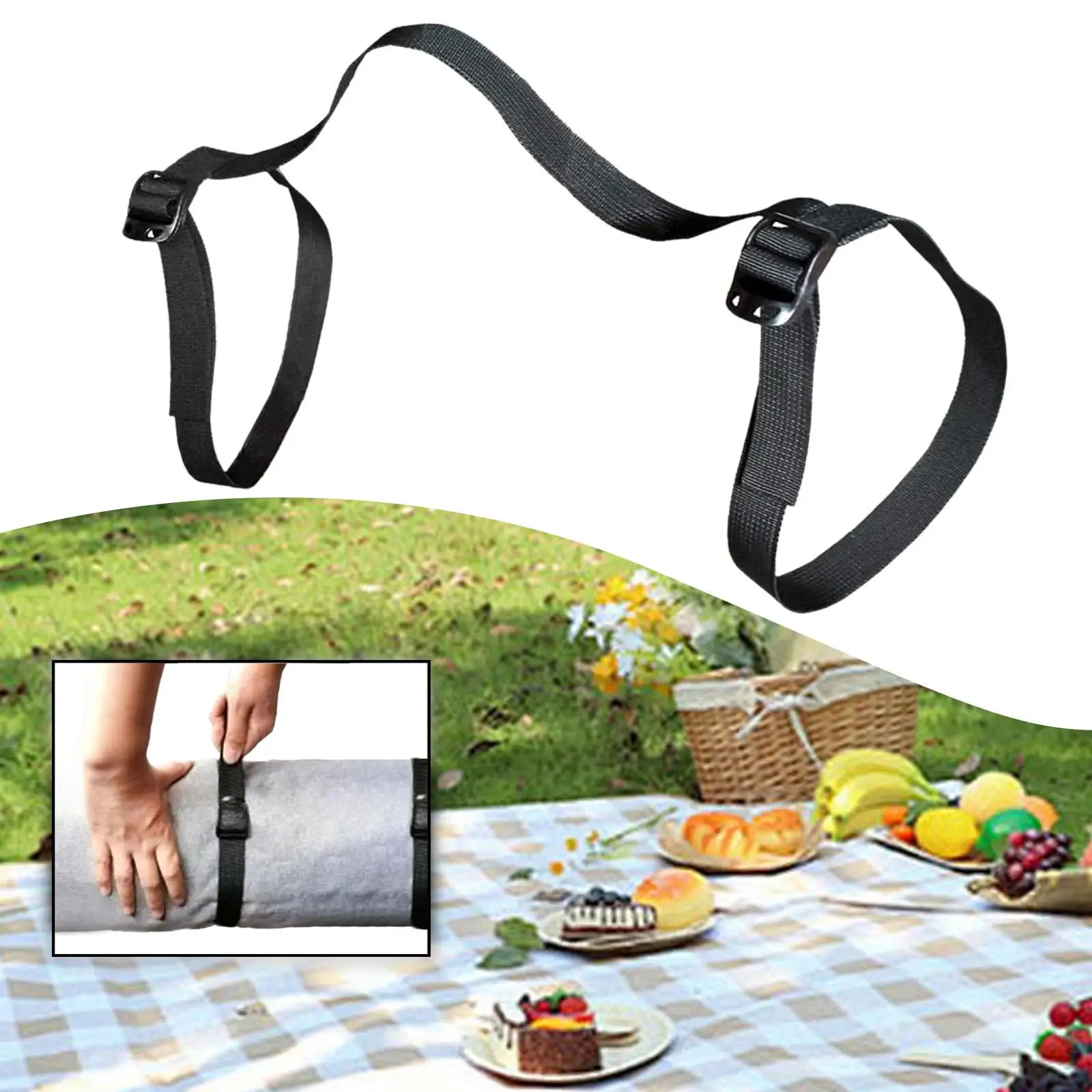 

Blanket Carry Strap Easy Carrying Lightweight Portable Multifunction for Bundling and Storage Sturdy Bedroll Straps for Outdoor