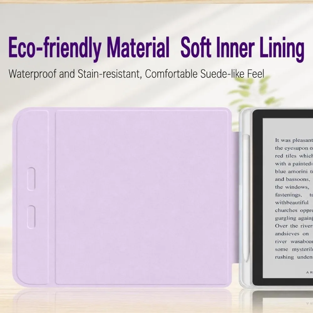 Auto Sleep Wake E-Reader Case Magnetic Clear Back Protective Case Wear Resistant for KOBO Libra Color/2 7 inch 2024 Released