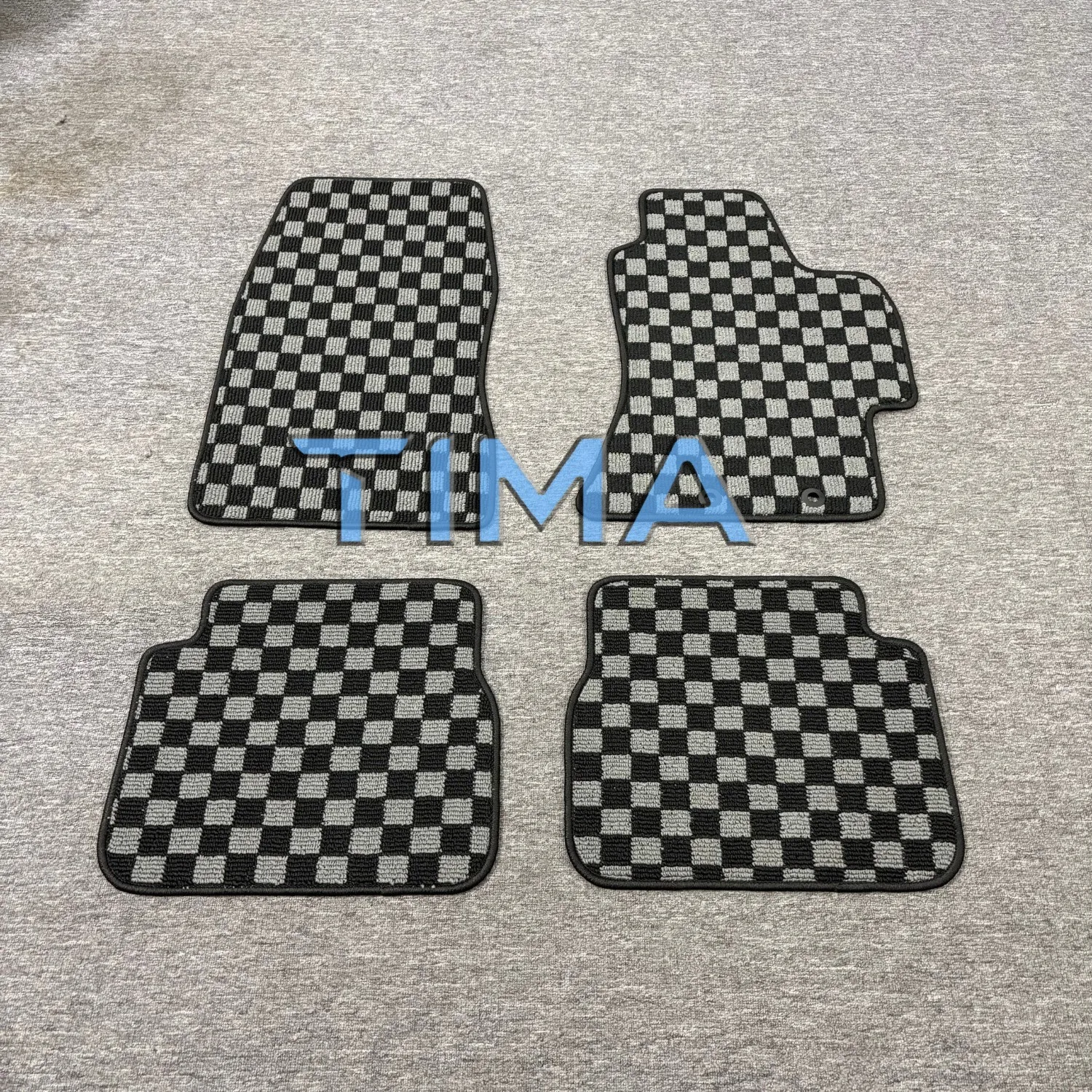 Safe And Eco-Friendly JDM Checkered Carpet Car Mats 5PCS For 2007-2011 Subaru, Tenth-Generation Impreza. Right Hand Driveor