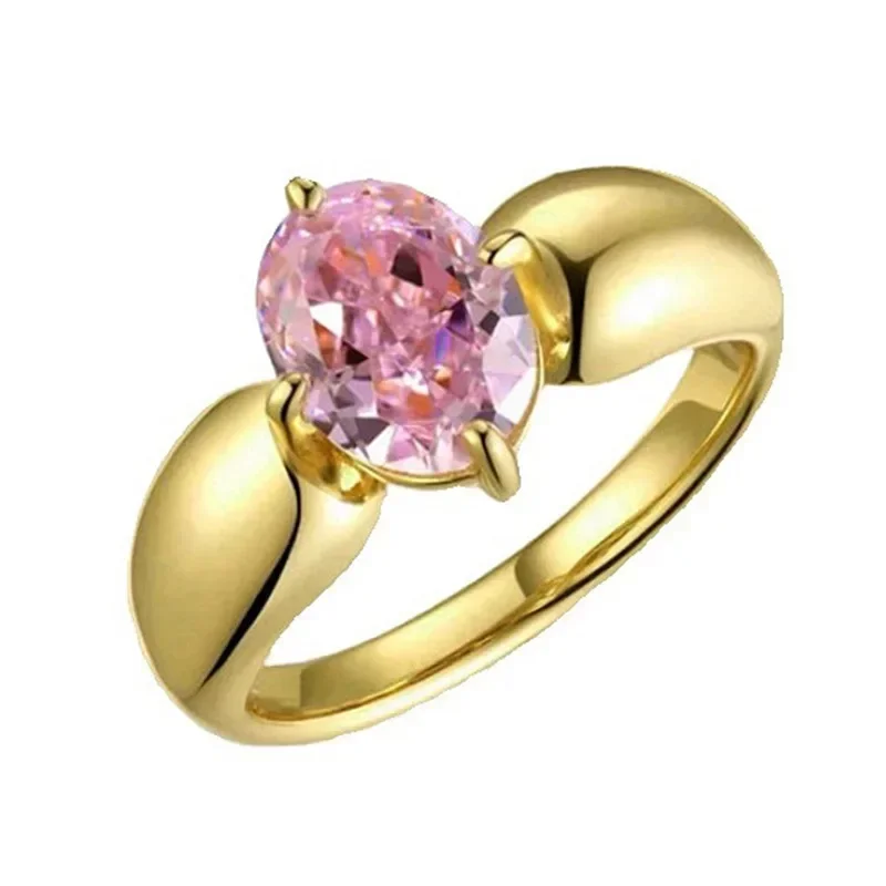 Ladies' High-end and Dazzling Oval Engagement Jewelry, Fashionable Accessories, Water Droplet Geometric Zircon Ring