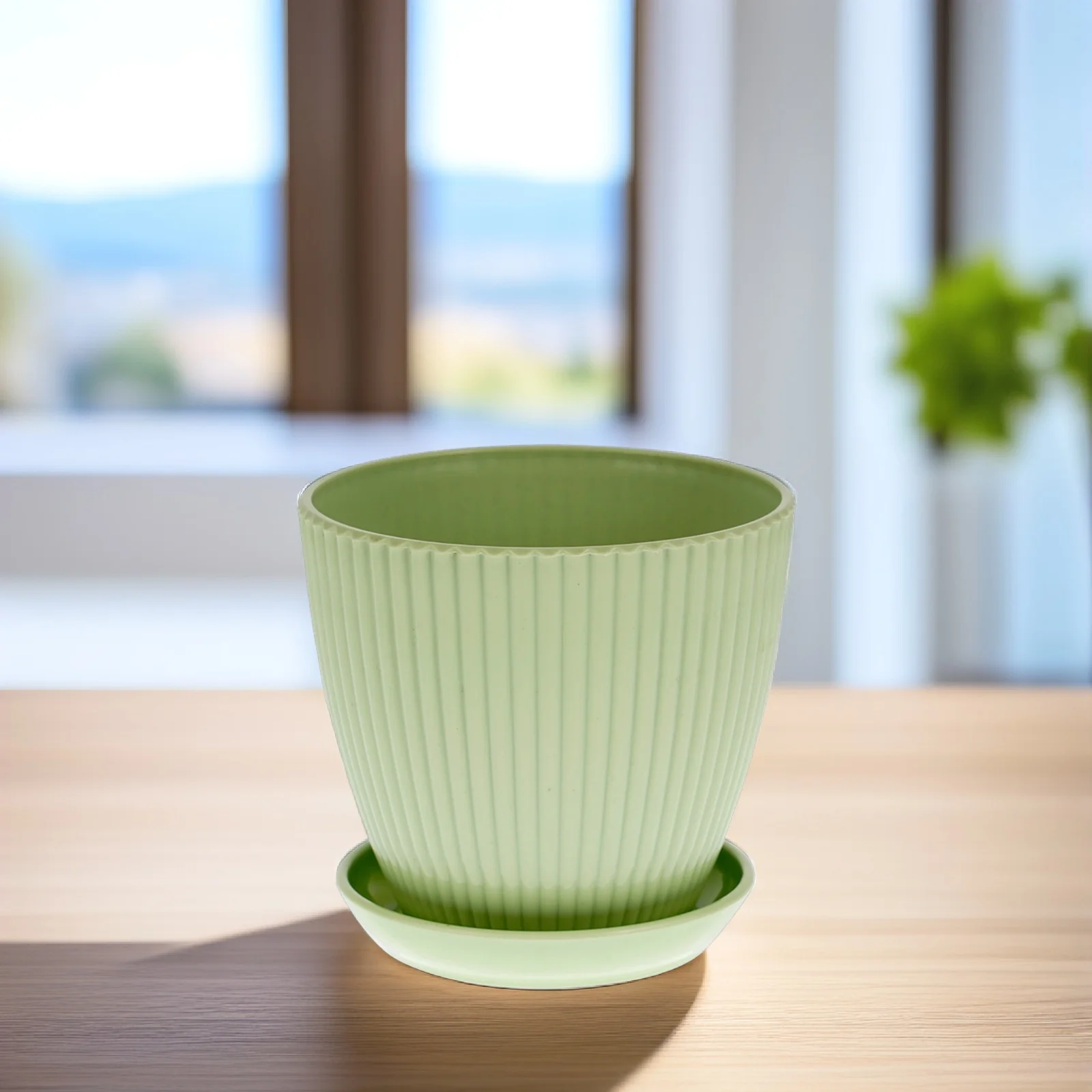 

4Pcs Resin Flower Pots Set Succulent Orchid Planter Nursery Pots for Indoor Balcony Garden with Multiple Drainage Holes and