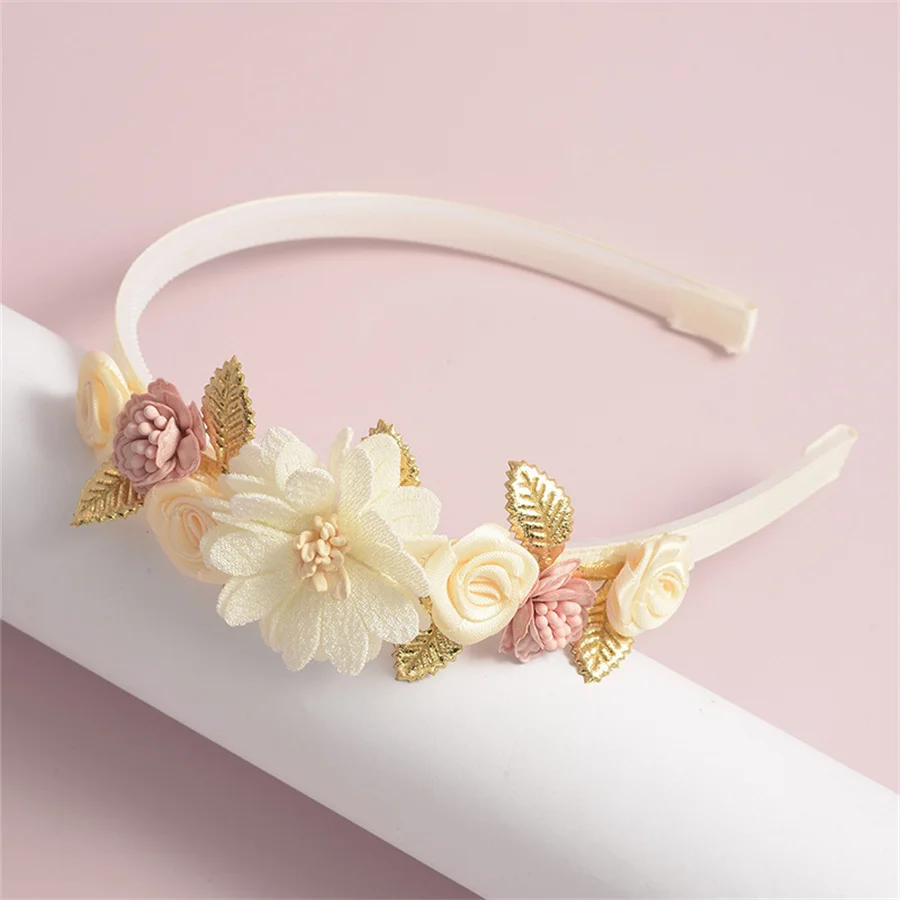 Senior Handmade Flower Girls Headbands Cute Pearl Feather Wedding Crown Princess Dance Party Headwear Fashion Hoop Accessories