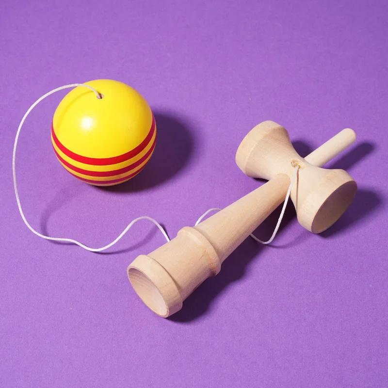Fun Trick Ball Painted Wood Kendama Toy Indoor Fitness Balls Train Eye-hand Coordination For Kids Outdoor Juggling Sports Ball