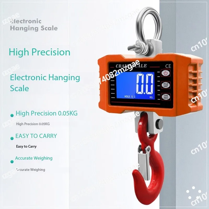 Industrial OCS Electronic Hanging Scale 1 Ton with Remote Control, 1000KG Lithium Battery Powered Hook Crane Weighing System