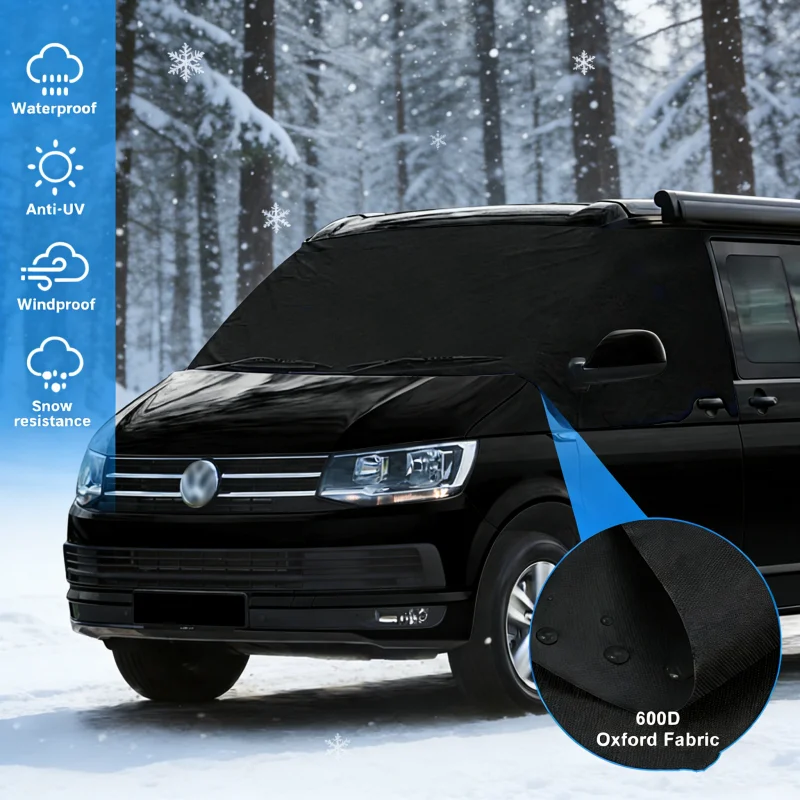 

Передняя крышка лобового стекла для VW Transporter T5/T6, оконная крышка, защита от снега и мороза, черные жалюзи, аксессуары для кемпера и фургона