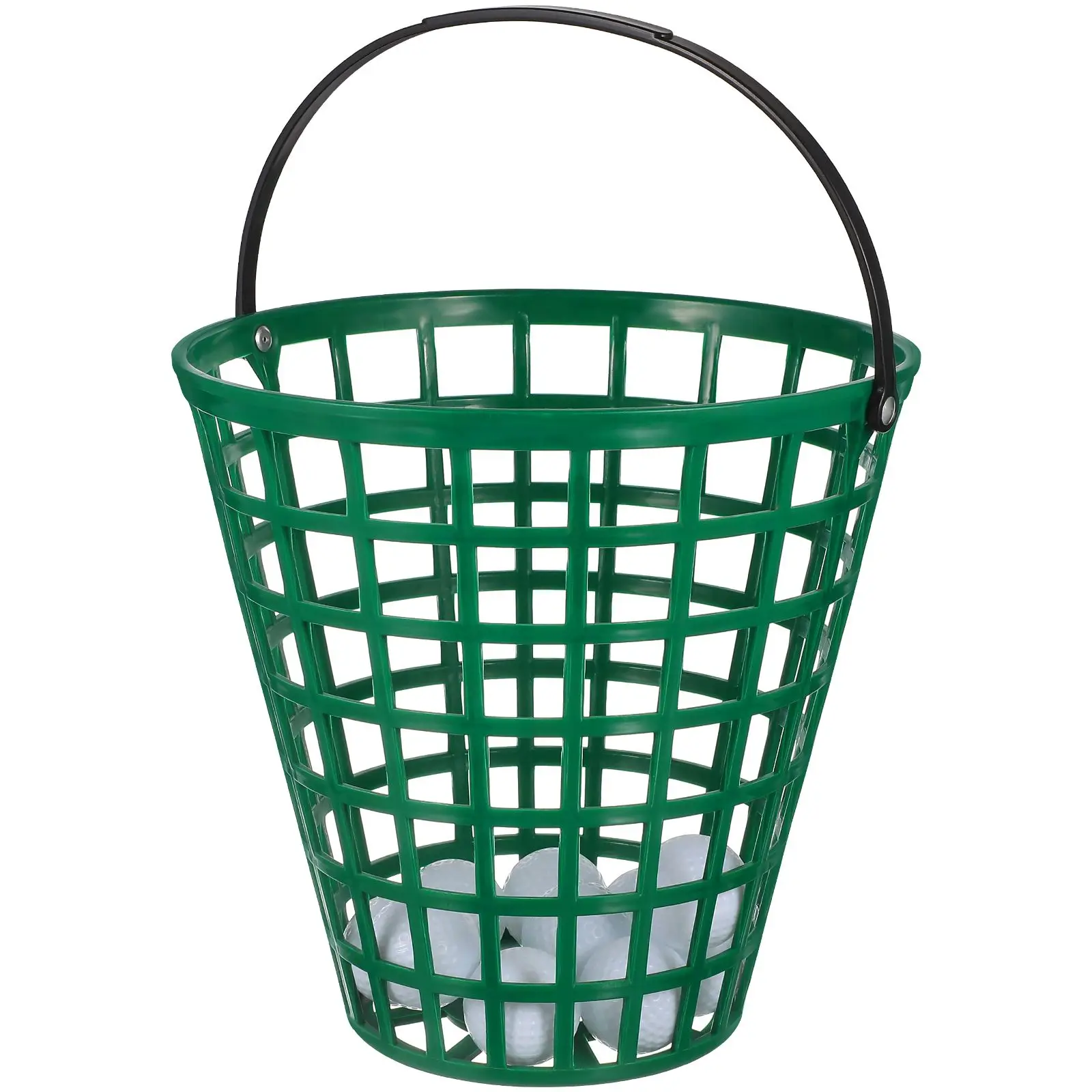 

Golf Bucket Swivel Handle Foldable Basket Range Practice Plastic Storage Golfball Hoop Carrying Stadium