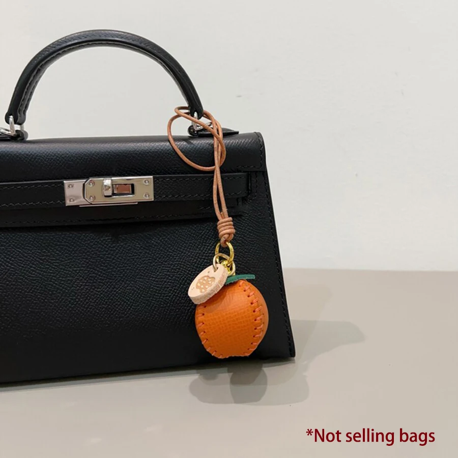 Cowhide Leather Handmade Ornament Suitable for Bags Pendant Backpacks Cute Leather Bag Charm Fruit Keychain Accessories New