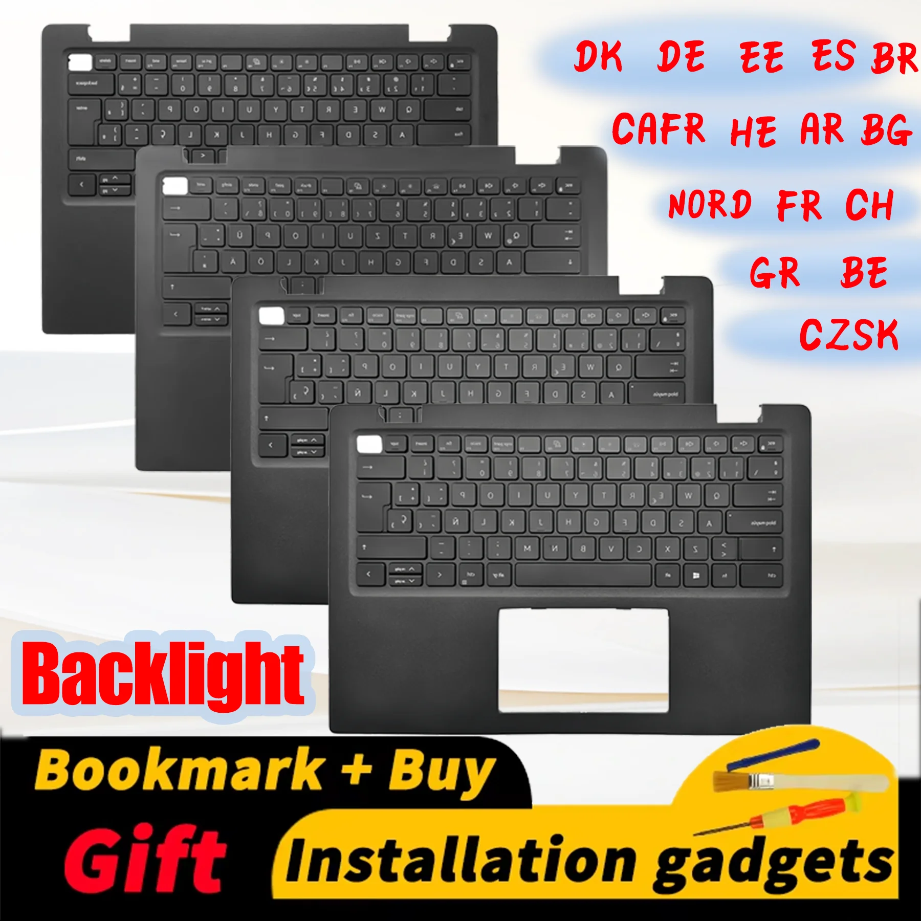 

Suitable for DELL 3420 C-COVER backlit keyboard AR NORD GR BE BG BR CAFR CH CZSK DE DK EE ES FR HE