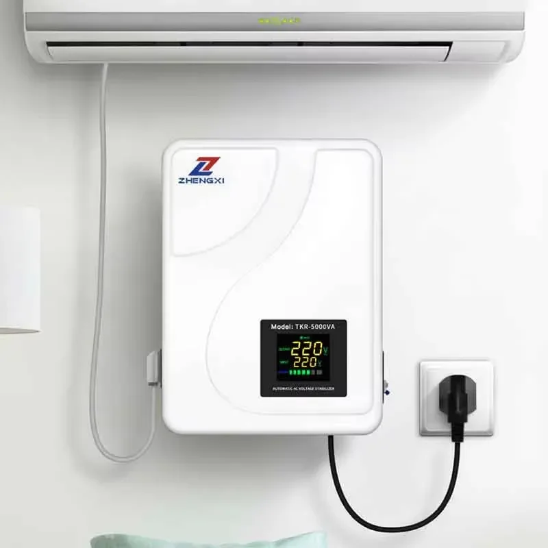 TKR-5000VA Single Phase Automatic LCD Smart Wall Mounted Voltage Stabilizer 220v AC Appliances SVC Regulator