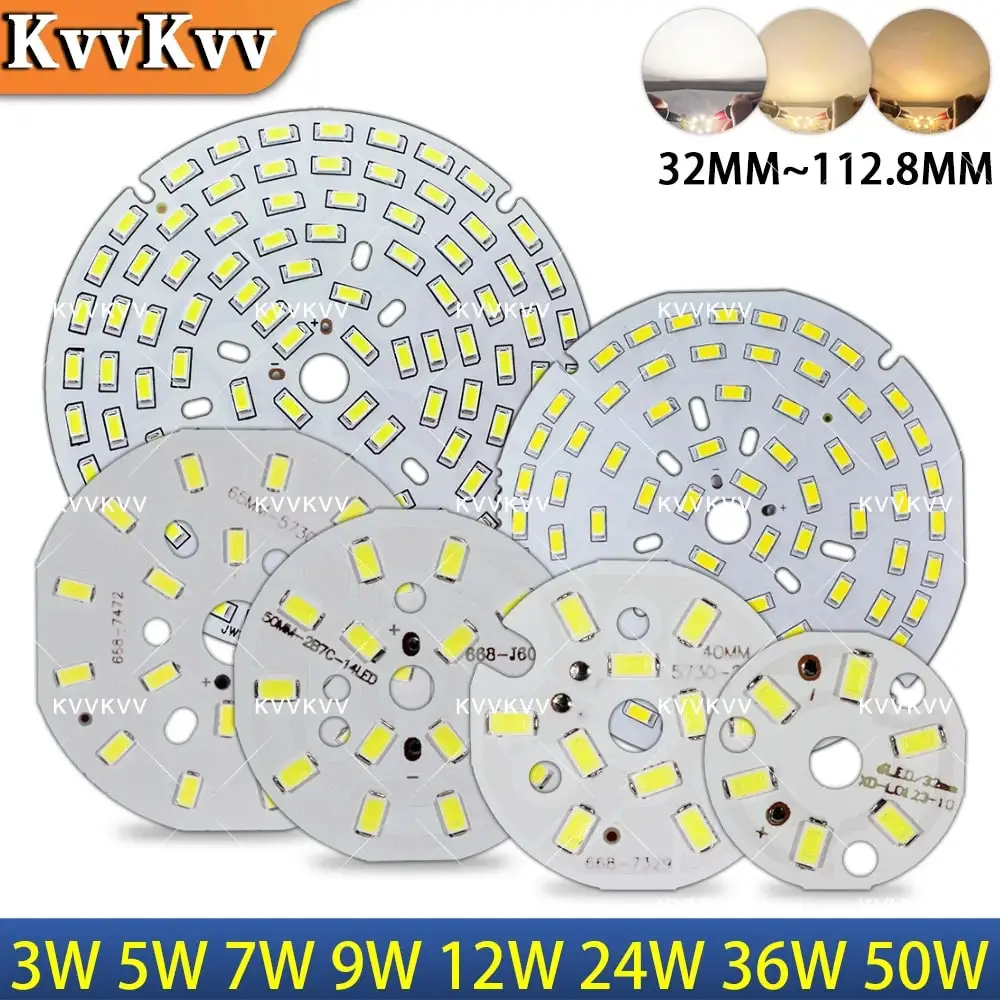 1PC SMD5730 LED Chip Light Board 3W to 50W Adjustable Power for Downlight, Ceiling Lamp, Spotlight & DIY Panel Lighting