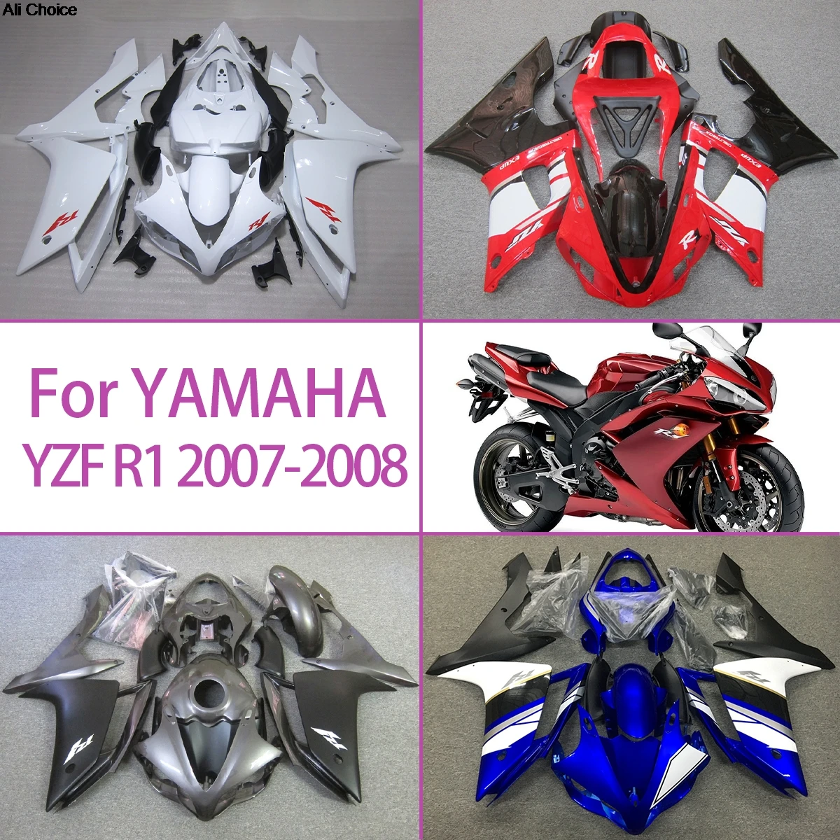 New Injection Fairing Set 2007 2008 YZF R1 Custom Graphics Motorcycle Fairing Kit For Yamaha 07 08 YZF R1