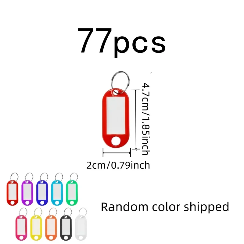 77 pcs Blank Luggage Tags, Random Color Assortment for Travel Luggage ID, Multipurpose, Versatile, Practical