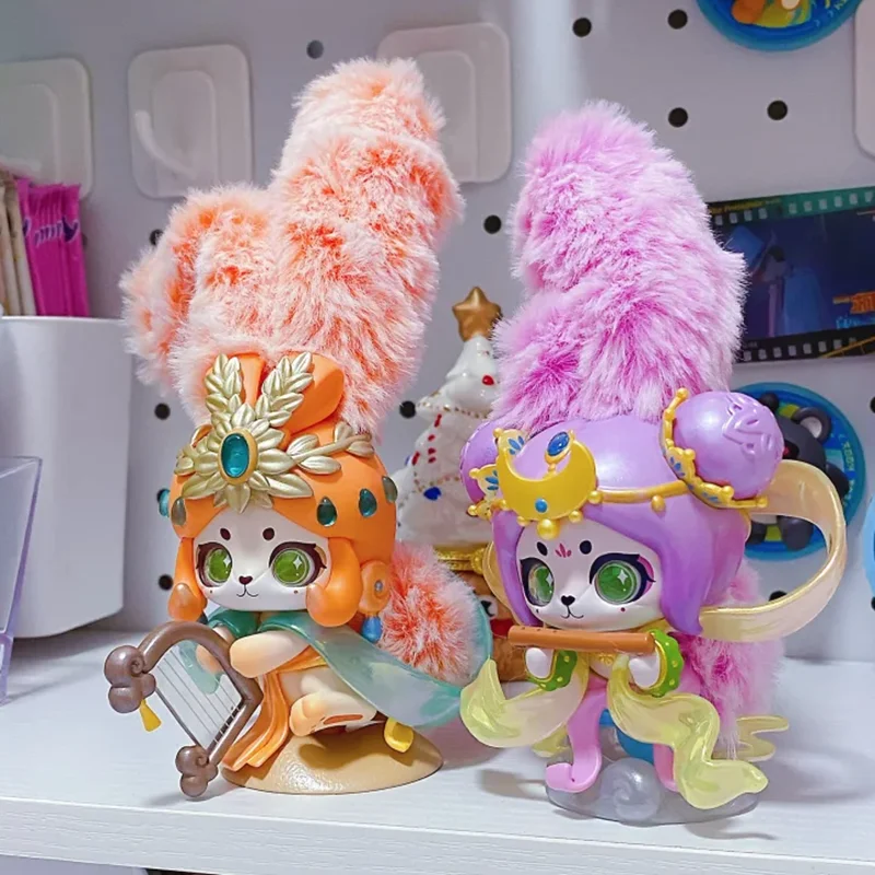 

Подлинная чашка ограниченной серии с кроликами, Дуньхуан, древний стиль, слепая коробка, фигурка, плюшевый маленький подарок, декор для девочек, подарок на день рождения