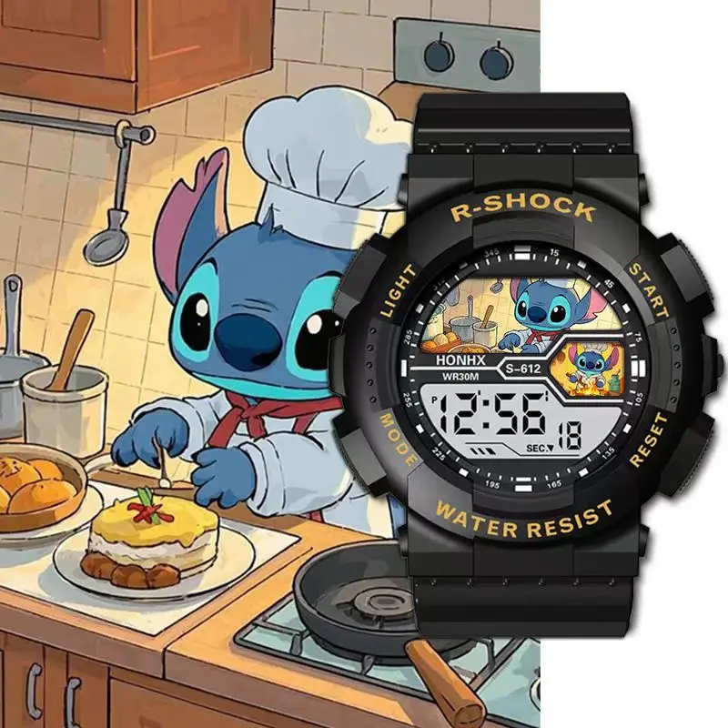 جديد أزياء ستار الطفل الكرتون الرياضة في الهواء الطلق ووتش متعددة الوظائف الإلكترونية للماء ضوء الليل ساعة رقمية #6