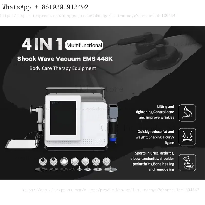 

4in1 TECAR Vacuum Shockwave Therapy Pain Relief Recovery Lymph Drainage Sports Rehab Beauty Portable Device