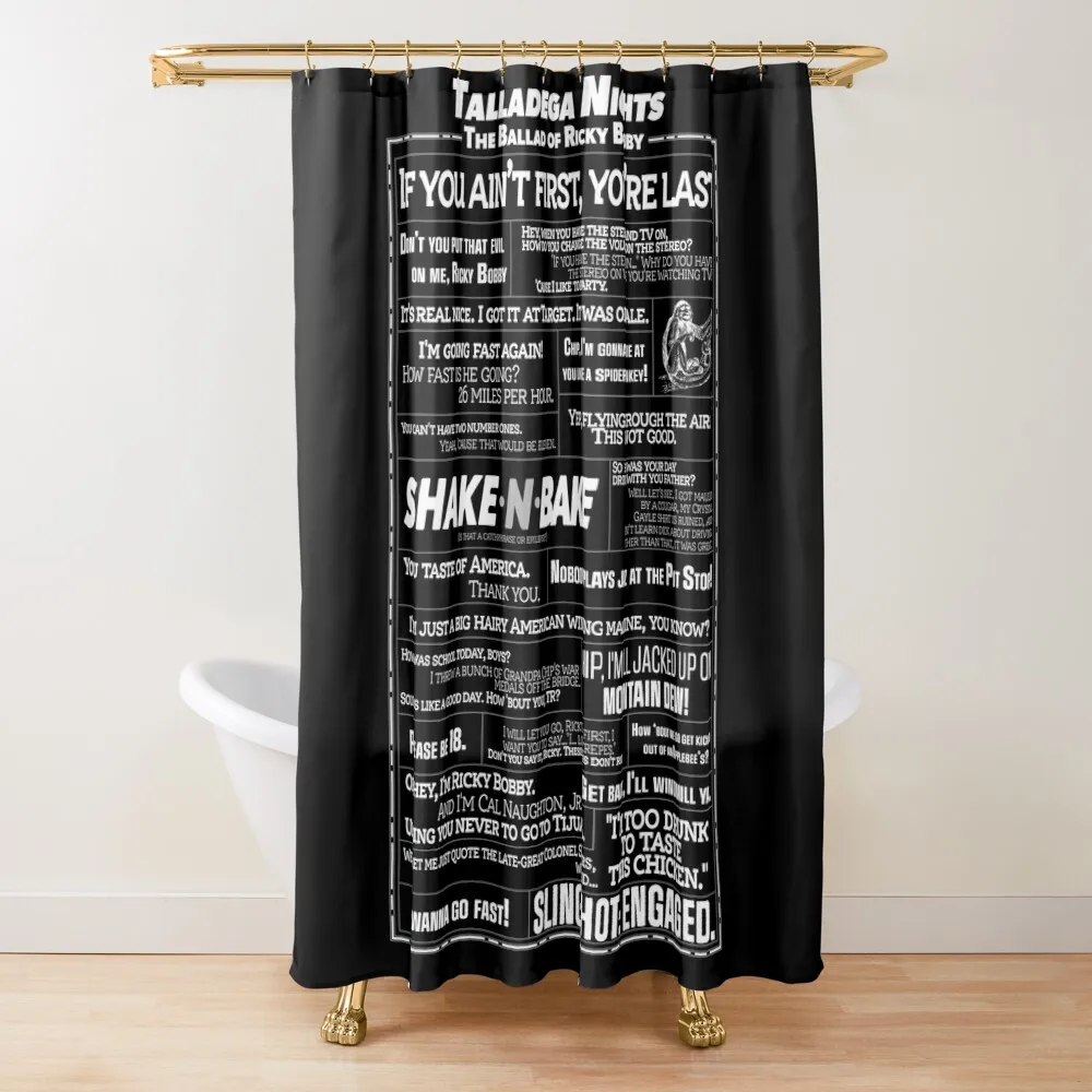 Talladega Nights - Quote Collage Shower Curtain Cover Funny Shower Bathroom For Shower Curtain