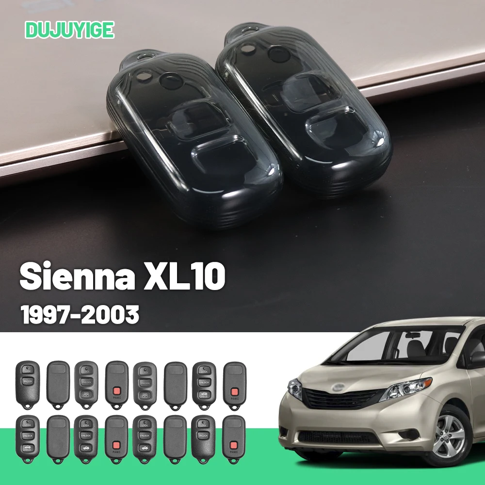

Прозрачный чехол для ключей из ТПУ для Toyota Sienna XL10 1997-2003, защитный чехол для брелока, аксессуары для авто 1998 1999 2000 2001 2002