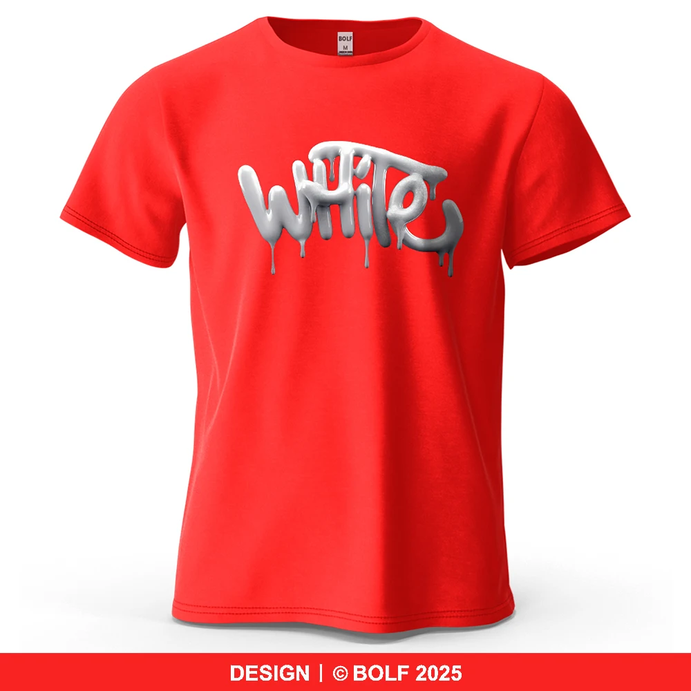 Weißes Grafik-Kurzarm-T-Shirt für Herren, 100 % Baumwolle, atmungsaktiv, einfach bedruckt, Tops, T-Shirt für Damen, Sommer, lässige Sportbekleidung