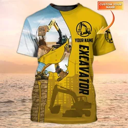 Excavator Operator Personalized Name Newest Summer Fashion Men's T-shirt 3D Printed t shirt Unisex Casual Harajuku Tshirt
