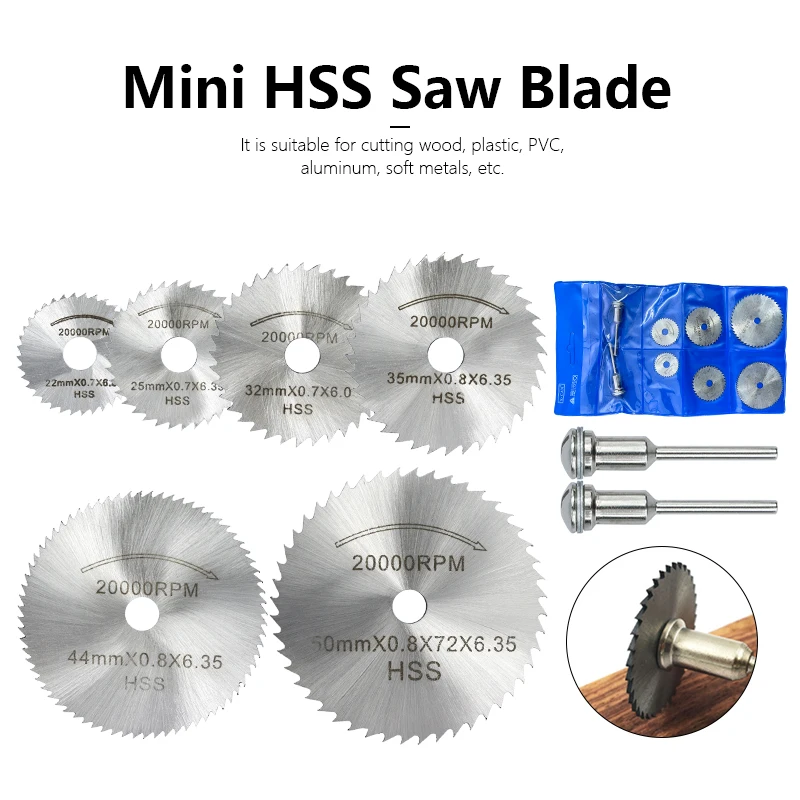 Imagem -02 - Xcan-hss Circular Saw Blade para Dremel Rotary Tool Metal Cutter Power Tool Grupo Discos de Corte de Madeira Broca Mandril Cut Off Saw