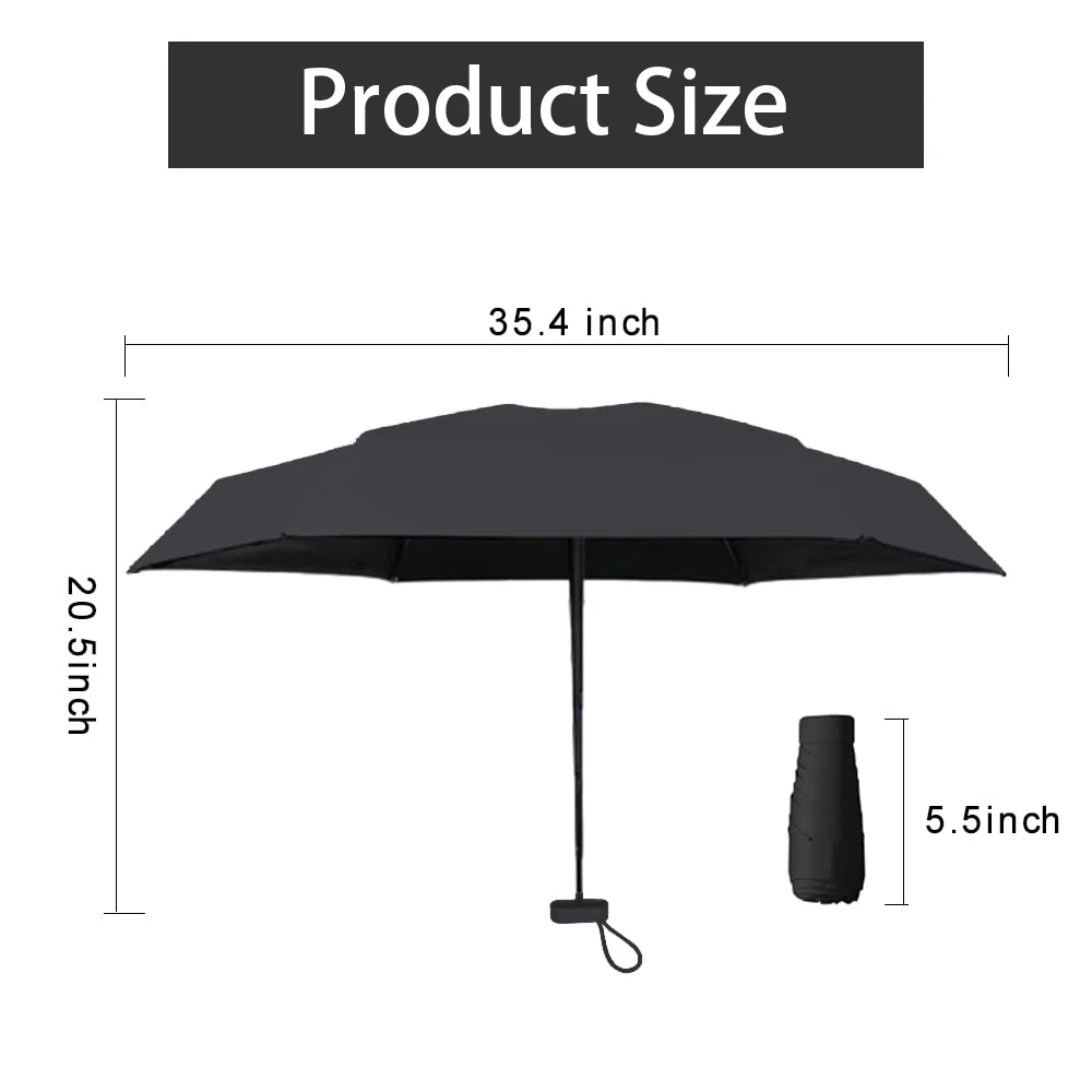 Mini Travel Sun Umbrella for Purse With Case,Small Compact UV Umbrella for Sun and Rain,Lightweight & Portable,Windproof Parasol