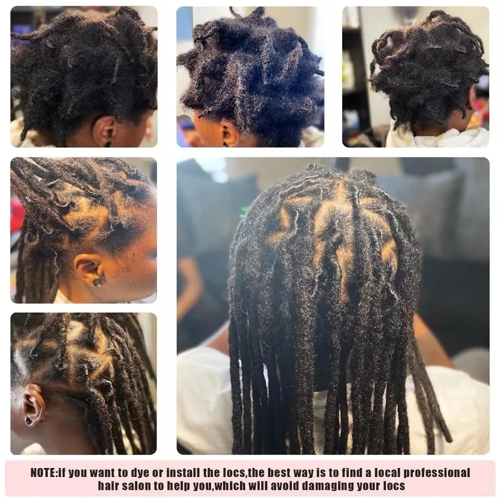 0,6 cm Echthaar-Dreadlock-Extensions 4-18 Zoll 30 Stränge Vollständig Handgefertigte Locs Weiches Natürliches Haar für Männer und Frauen – Detail 5
