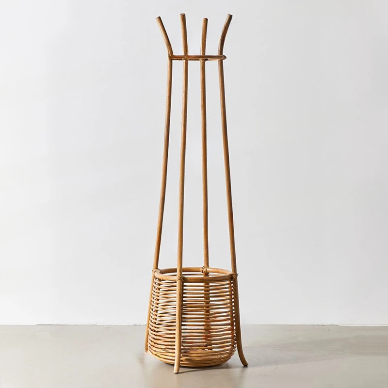 

Rattan floor hangers, Nordic rattan coat racks, household storage, simple and multi-functional vertical shelves