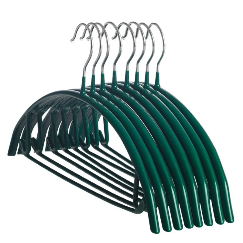 Fashionable Household Dip Plastic Half-round Coat Hanger Thick Adult Clothes Shelf With Hook Without Trace Drying